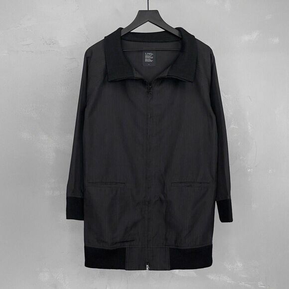 Limi Feu x Yohji Yamamoto Wool Gabardine Black Striped Zip Jacket